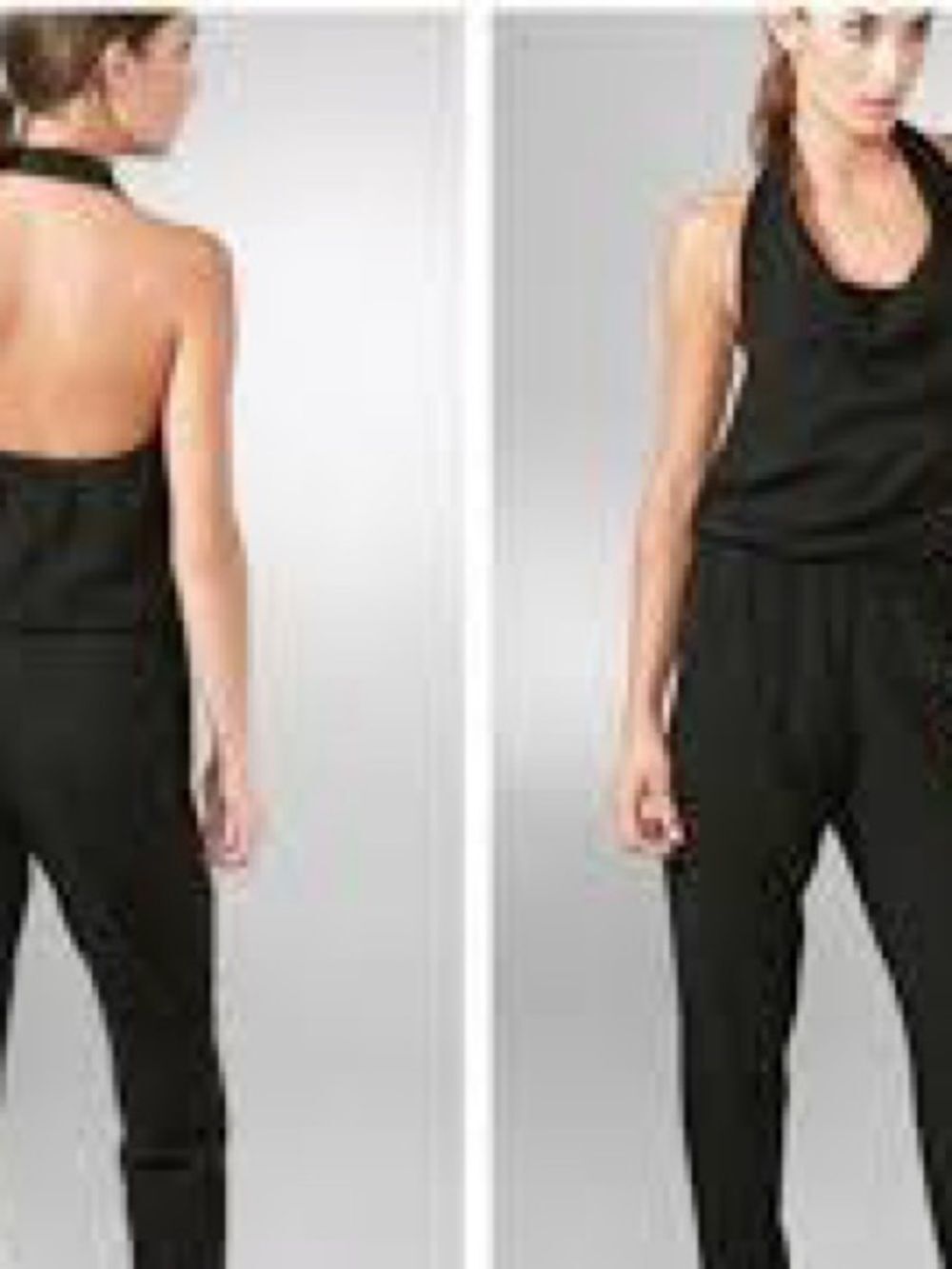 Vince Black Cowl Neck Halter Open Back Slim Jumpsuit S